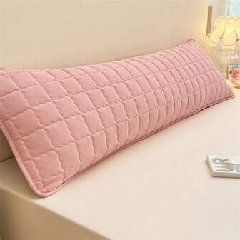 1 pieza Funda de almohada acolchada de unicolor, tela suave, diseño a cuadros, diseño reversible, adecuada para camas individuales, dobles, king, dormitorios, hogares, hoteles, lavable a máquina, colores macarrón