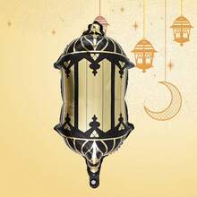 3个斋月开斋节灯笼造型铝箔气球油灯气球斋月吉祥开斋节装饰品 - 彩色 - 查看 8