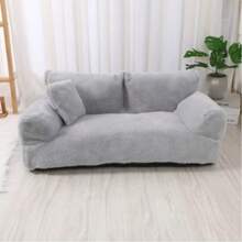 Comfortable Winter Pet Bed, 1pc | Anti Slip, Washable Polyester Fiber Sofa With Soft Fiber Filling, Available In Three Colors, Suitable For Small, Medium And Large Dogs - 灰色 - 查看 6