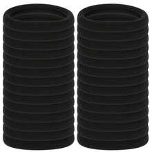 100 Pcs Thick Black Hair Ties Large Elastics Bulk Hair Ties Stretch Hair Bands Ponytail Holders For Thick Heavy And Curly Hair,Home And Living New In,Gifts,Household Items,Bathroom Accessories,Back To School,Outdoor Supplies,Party Rwady. - 黑色 - 查看 1