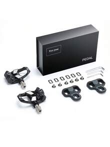 WEST BIKING 一对山地/公路自行车脚踏，采用铬钼钢材质，耐磨，配备3轴承轴，LOOK系统，舒适的自行车锁脚踏，包含锁片。 - 黑色 - 查看 11