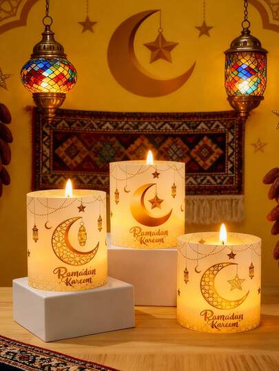 6 st/12 st Ramadan vita & guldfärgade lyktskärmar, PVC måne- & stjärnmönster, Eid-lykta bordsdekor, lyktskärmar (ljus och lampor ingår ej), islamisk Ramadan-festbordsdekoration, Ramadan festtillbehör, Ramadan Mubarak-dekorationer, Ramadan-heminredning, Eid Mubarak-dekorationer, Eid Al-Adha-presenter
