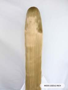 Extra Long Straight Blonde Princess Cosplay Wig With Bangs For Women, Natural Looking 60Inch Synthetic Hair Anime Costume Party Wig, Suitable For Daily Fashion Matching, Christmas, Valentine Day, Holiday, Comic Con, Concerts, Exhibition & Photo Shoots. Comfortable Fit, Breathable Design, Easy To Maintain. - Multicolor - View 6