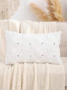 1pc/2pcs Easter Bunny Decorative Throw Pillow Cover, Plush Quilted Embroidered, For Living Room Bedroom Sofa, Holiday Gift, Spring/Summer