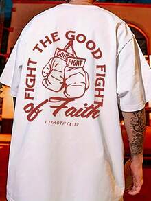 Men's Letter Print Summer Crew Neck T-Shirt Summer Casual Sports Short Sleeve Local Community Store In Stock Fast Shipping Soft Cotton Comfortable Enjoy Discount Suitable For Easter, Halloween, Thanksgiving, Etc - 白色 - 查看 7