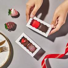 10pcs Paper Macaron Gift Boxes, Elegant Pastry Packaging With Transparent Display Window, Suitable For Weddings, Parties And Bakeries - White - View 7