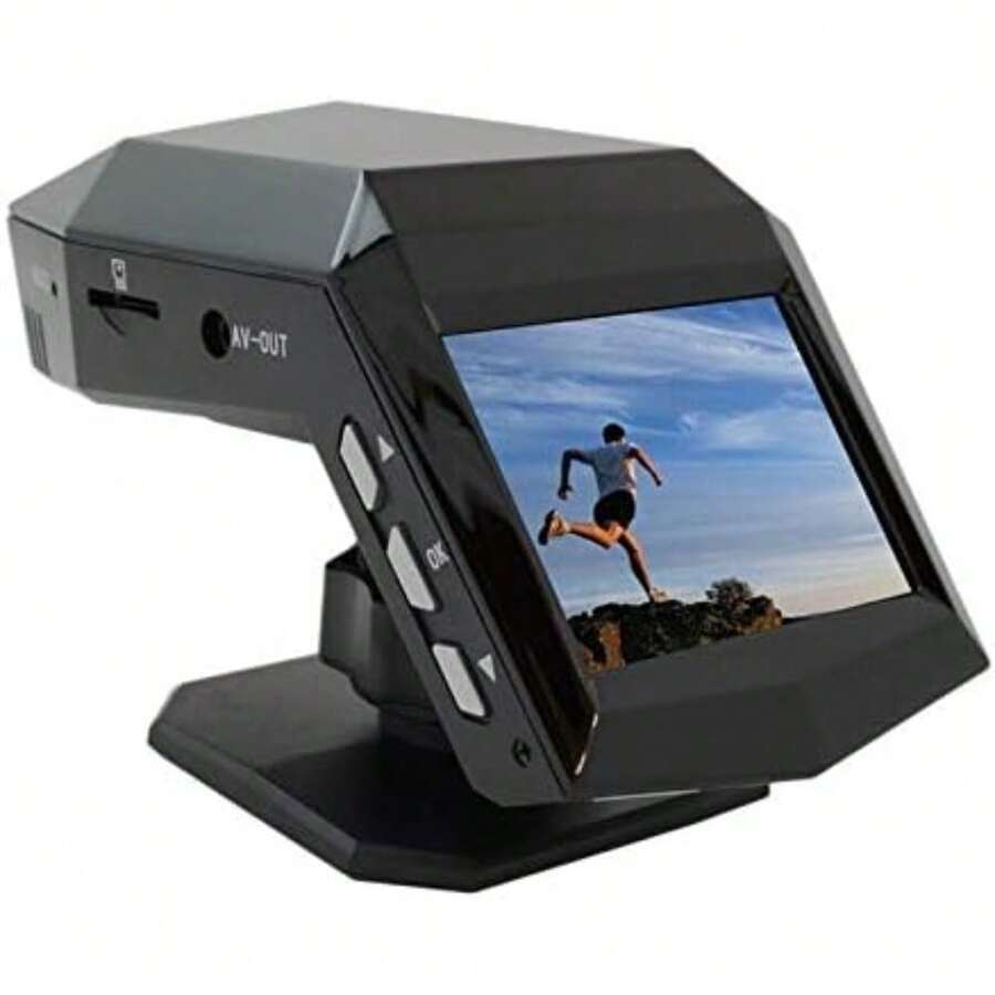 New 1080P Full HD Dash Cam Car Video Driving Recorder With Center Console LCD Car DVR Video Recorder Parking Monitor, Black, 500003463 - Mặc định - Xem 1
