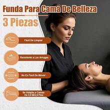 Sabanas Para Cama De Masajes De 3 Piezas Kit Spa Sábanas Profesional Premium Microfiber Resistente A Manchas Y Arrugas Y Cómodo Respirable Gris - Gris - Ver 2