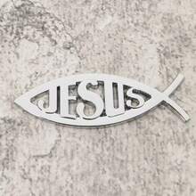 3D Metallic Jesus Fish Car Emblem - Popular Religious Car Sticker For Vehicle Decoration. High-Quality Zinc Alloy Jesus Fish Car Decal With 3D Stereoscopic Design, Visually Striking. As A Classic Christian Fish Symbol, It Perfectly Expresses Faith While Adding Personalized Charm To Your Car. Suitable For Car Body, Windows And Doors, Easy To Install Without Damaging Paint Or Leaving Adhesive Residue. - A - View 16