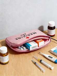 便携式旅行医疗包，印有“医疗包”字样和图案，小巧的急救包，便携式收纳包，适用于露营、旅行和居家使用，小型药袋，便捷医疗包，应急包，多种颜色可选，适合日常/户外/旅行，是注重健康和经常旅行人士的必备之选，必备医疗配件，日常保健收纳包，药袋，药盒，药盒，药瓶，医院包，药品整理器，药品收纳包，旅行必备，邮轮必备，度假必备 - 彩色 - 查看 5