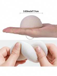 3个装天然洁面海绵，去角质，魔芋海绵，含活性炭，可用于清洁面部和身体，天然魔芋海绵套装，专业美容师使用，家用日常清洁海绵。 - 彩色 - 查看 3