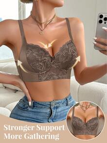 Peach Girl Mocha Brown Sexy Lace Bra, Women's Supportive Lift Comfortable Bra - Mocha Brown - View 6