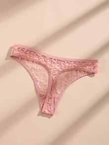 4 PCS Women's Sexy Thong Lace Leopard Panties Low Waist Seamless Lingerie - Multicolor - View 6