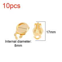 10 piezas de clips de oreja redondos de acero inoxidable, suministros para hacer joyas con ganchos de clip hechos a mano para cabujones y botones de 8-16 mm - Clip de oreja de disco redondo n.° 10 - Ver 14