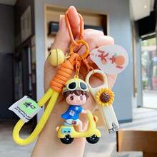 AD 1pc Creative Cute Bicycle Girl Couple Keychain Pendant, Delicate Women's Car Key Chain Bag Charm Accessory - Bicycle - View 13