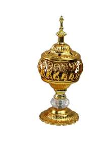 1/2pcs Gold Incense Burner, Minimalist Luxury Metal Furniture Incense Holder, Incense Burner Decor Suitable For Office Desk, Yoga, Spa, Home Decoration, Handmade - Gold - View 10