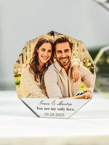 Tấm bảng acrylic hình trái tim, có thể tùy chỉnh ảnh và chữ, quà tặng sinh nhật cho bạn bè, phụ nữ, mẹ và bà, đồ trang trí để bàn. - Đồ trang trí chín cạnh 10mm - Hình người yêu (Hình 1) HJ - Xem 5