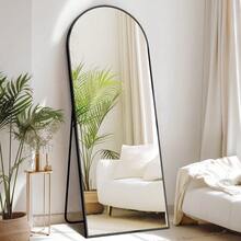 Gianna 71x26 High - Quality Arched Full Length Mirror, Aluminum Alloy Frame Ensures Stability, Standing Design Bedroom, Black - 預設 - 查看 5