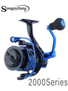 SOUGAYILANG 1 PC 2000-4000 Series Metal Spinning Reel | Alloy Gears & Streamlined Spindle - Smooth Rotation & Casting, Simple And Easy To Use For Freshwater/Saltwater Fishing (Bass, Pike, Catfish) - Blue - View 13