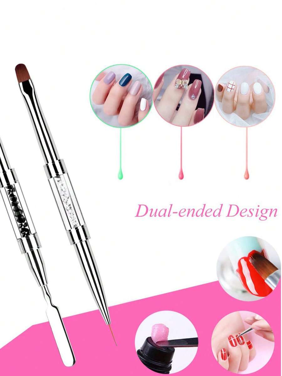 2-In-1 UV Gel Nail Polish Pen, Nail Shaping Pen, Color Adjusting Gel Nail Brush - Multicolor - View 1