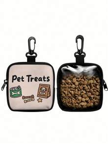 1pc Dog Pattern Treat Bag With Hook And Zipper - Pet Training Set, Suitable For Puppy Training, Dog Food Storage And Outdoor Walking, Durable Polyester Material, Cute Dog Pattern, Perfect For Dog Owners, Dog Treat Bag, Essential For Walking Dogs, Lively Dog Design, And Reliable - Multicolor - View 10