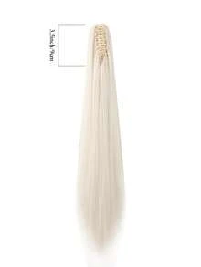 Ponytail Hair Extension Claw Clip Straight Long Ponytail Hair Extension - White - View 3