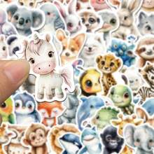 50 Cute Cartoon Watercolor Animal Journal Stickers Stationery Luggage Notebook Waterproof Decals - 1 - 查看 3