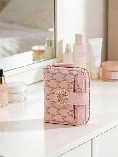 Ny plånbok med brev i litchi, flera kortplatser och fickor, kort modell, liten damväska, tjock retro-mode, liten myntväska för kvinnor, plånbok, mini-plånbok, plånbok, liten plånbok, söt plånbok, plånbok med pengar