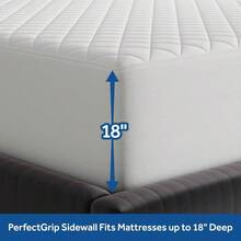 Luxury Cotton Soft Top Layer, High Loft Comfort EternaLoft Fiberfill, Durable Stretch Corners Mattresses 18 Inches Deep Washable Fitted Mattress Pad, King Size, White - Full - 查看 4