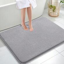 Thick Memory Foam Bath Mat Rug 40x32, Extra Soft Absorbent Bathroom Rugs, Quick Dry Bath Mats, Non-Slip, Machine Washable Carpet For Bathroom, Tub And Shower, Home Decor Accessories, Grey - Grey - View 1