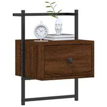 vidaXL Mesa de cabecera murale chêne marrón 35x30x51 cm ingeniería de madera - Marrón - Ver 4
