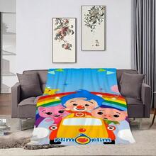 Cartoon P-Plim P-Plim Printed Comfortable And Soft Sofa, Living Room Bed, Bedroom Blanket Suitable For Travel And Gifts.Jpg - 白色 - 查看 1