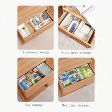 1pc White Plastic Storage Box, Drawer Organizer Set, Multi-Function Bathroom Vanity Drawer Organizer Tray, Cosmetic Storage Box, Bedroom, Kitchen Small Tools And Office Supplies Storage Box - White - View 8