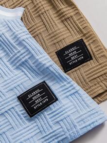 4pcs/Set Infant Boys' Summer New Textured Fabric Letter Print Round Neck Vest And Shorts Casual Fashion Outfit - Multicolor - View 4