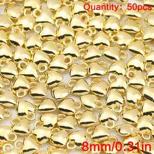 50pcs CCB Peach Heart Shaped Pendant, Suitable For DIY Crafts, Necklace, Bracelet, Phone Charm Making