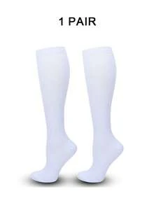 1/3/4/6/8 Pairs, Available In Black, Beige, White, Blue, Gray, Unisex Copper Ion Compression Socks For Running, Cycling, Nursing, Suitable For Sports, Autumn - Multicolor - View 12