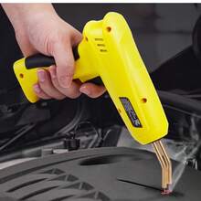 Kit de soldadura de plástico, Pistola de soldadura de plástico de 220W con grapas calientes de 800PCS y varillas de soldadura de 56PCS, Pistola de soldadura de grapas calientes profesional con luz led, Caja de transporte para kayak, Juguetes, Reparación de parachoques de coches - Amarillo - Ver 9