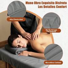 Sabanas Para Cama De Masajes De 3 Piezas Kit Spa Sábanas Profesional Premium Microfiber Resistente A Manchas Y Arrugas Y Cómodo Respirable Gris - Gris - Ver 3