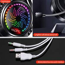 Wired PC Headset With Mic Stylish Light-Up USB Gaming Headphones For Home Play Time And Esports Competition - Hồng - Xem 9