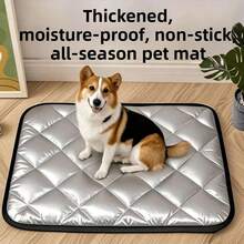1pc Super Soft Thick Warm Pet Mat - 4 Sizes Insulated Dog Cat Pad, Washable Non-Slip Warm Pet Bed For Indoor/Outdoor Small/Medium Pets, Dog Cat Cushion Mat, All Season, Scratch-Resistant, Anti-Hair, Waterproof - Silver - View 4