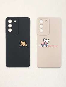Bộ 2 ốp lưng điện thoại hình cặp cún dễ thương chủ đề Valentine, màu đen và be, chất liệu silicon mờ chống sốc, bảo vệ ống kính, hình trái tim, hình chó, phụ kiện dùng hàng ngày và làm quà tặng, ốp lưng đồng bộ, phụ kiện quà tặng, tương thích với iPhone - Nhiều màu - Xem 20