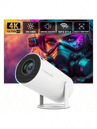 Projetor Portátil 4K Ultra HD 6500 Lúmens - Android TV 11 Integrado com, Bateria 5h, WiFi 5G, Som Dolby Digital, Foco Automático 200 (Certificado INMETRO) - Frete Grátis