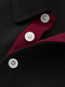 100% Cotton POIO Tee With A "LA" Logo Print On The Chest. Simple Yet Refined Detailing Offers Understated Sophistication With Distinctive Flair. The Perfect Choice For Everyday Casual Wear, It Will Become An Essential Piece In Your Spring And Summer Wardrobe.Camisas De Hombre.Dress Shirts - 黑色 - 查看 6