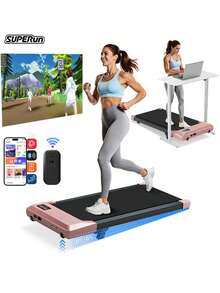 Foldable 6% Slope Under Desk Treadmills 2.5 HP Quiet Walking Pad Portable Remote Control LED Display 300LBS Exercise Walkingpad - US A Type Plug(110-127V) - View 2