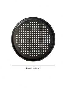 1pc/3pcs 12-Inch Black Carbon Steel Pizza Pan, Pizza Baking Tray, Non-Stick Pizza Mold, Suitable For Pizza, Cake, Bread, Roast, With Holes, Round Baking Tray, Oven Tray, Pizza Plate, Pizza Mold, Baking Set