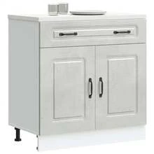 vidaXL Armoire de cuisine Kalmar gris béton bois d'ingénierie - Gris - Voir 2