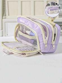 1pc Cute Pencil Case Cartoon Large Capacity Pencil Case Japanese And Korean Student Pencil Case Boys And Girls Pencil Case, Pencil Case, Multi-Function, Simple Pencil, Pencil Case, Makeup Case, Pencil Case, Washing Case, Pencil Case, Pencil Case, Pencil Case, Simple Pencil Case Back To School,Pencil Pouch,School Bag - 彩色 - 查看 7