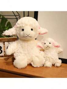 逼真毛绒小羊玩偶，柔软蓬松，趣味十足的绵羊毛绒抱枕，安抚玩偶，儿童礼物，生日装饰，圣诞节和情人节礼物，圣诞装饰，圣诞袜填充物 - 彩色 - 查看 3