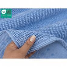 American Soft Linen Bath Rug, 20 In 34 In 1OO% Cotton Bath Mats Rugs For Bathroom, Slip Reducer Washable Shaggy Form Area Rugs, Sky Blue Bath Rug - 天藍 - 查看 7
