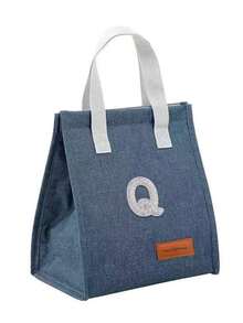 1pc A-Z Letter Large Capacity Hook And Loop Sealed Travel Portable Lunch Bag, Handbag, Outdoor Insulated Lunch Box Bag, Suitable For Work, Office, School, Waterproof, Keeps Food Fresh And Warm, Aluminum Foil Insulation Container, Suitable For Outdoor Dining, Work , Home, Restaurant, Beverages, Candy, Fruit, Pastries, Snacks, Nuts, Lunch Bag - Multicolor - View 76